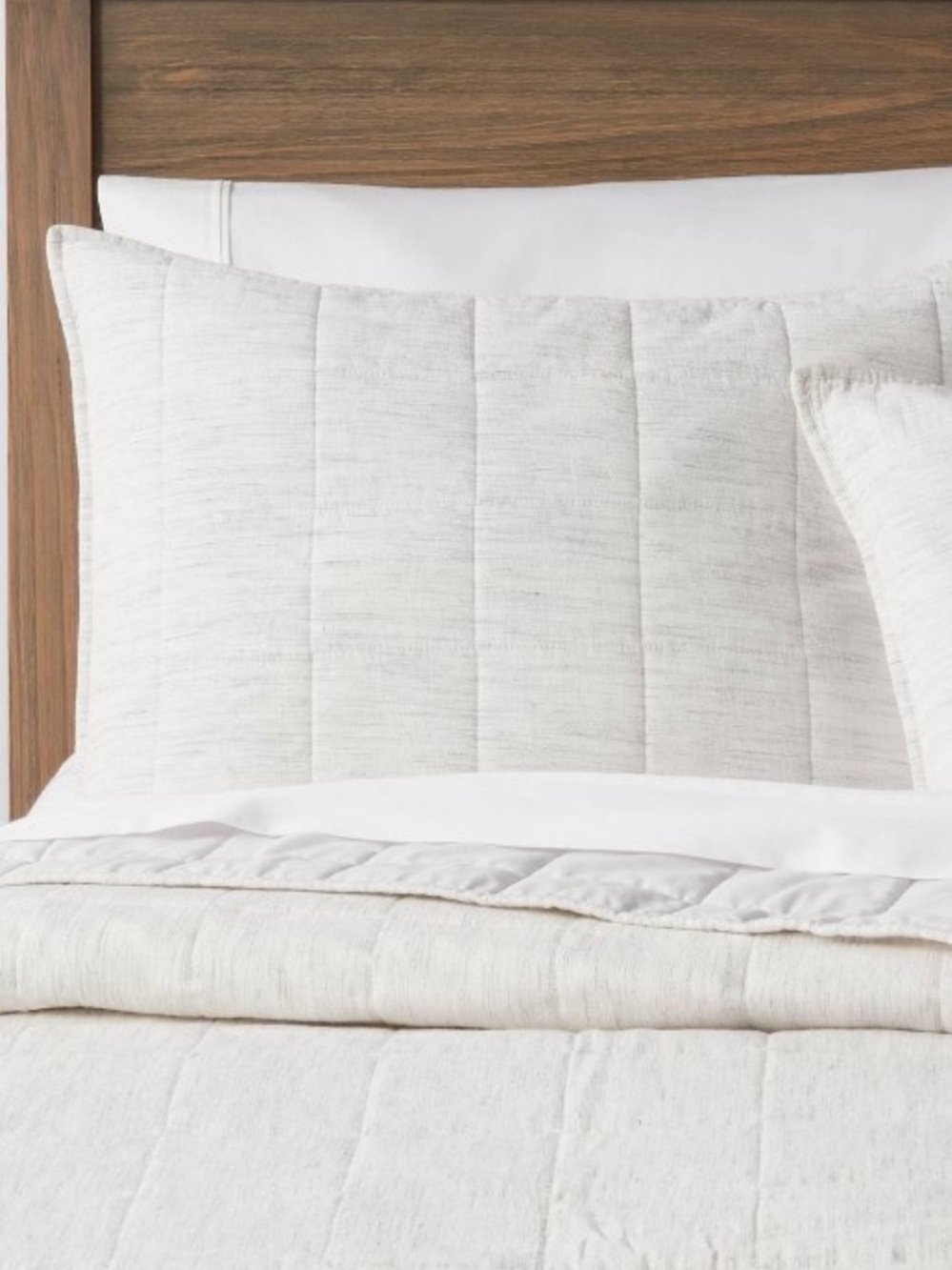 NEW Threshold Space Dyed Light Gray Cotton Linen Sham, Standard